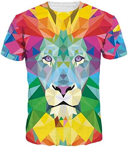 Mchochy Unisex 3D Wolf T Shirts Couples Summer Short Sleeve T-Shirts Casual Tees