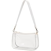 Leanoria Clear Tote Bag Stadium Approved Clear Purse PVC Handbag Retro Classic Transparent Bag for Concert