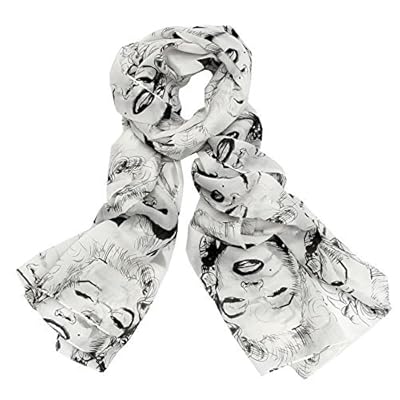 Albonie Gauzy Marilyn Monroe Pattern Long Chiffon Scarf Wrap Shawl White Albonie Gauzy Marilyn Monroe Pattern Long Chiffon Scarf Wrap Shawl White