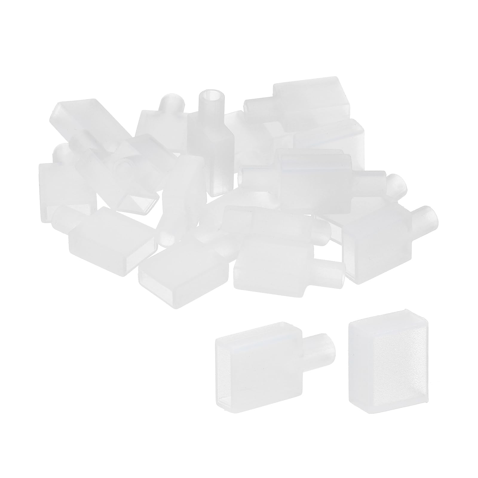 PATIKIL Silicone End Cap Plug Cover for Strip Light, 40 Pack IP67 Waterproof with 2 Holes Fit 5050 10mm Wide LED Strip Light, 2 Styles Included