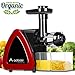 Aobosi Slow Masticating juicer Extractor, Cold Press Juicer Machine, Quiet Motor, Reverse Function, High Nutrient Fruit and Vegetable Juice with Juice Jug & Brush for Cleaning (Bright Red)