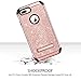 iPhone 8 Plus Case Kickstand GUAGUA Women Girls Slim Glitter Bling Dual Layer Hybrid Hard PC Cover with Shinny PU Leather Chrome Shockproof Protective Phone Cases for iPhone 8 Plus,Rose Gold/Pink