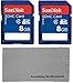 2 Pack SanDisk 8 GB Class 4 SDHC Flash Memory Card Retail works with BuckStruck Game and Trail Camera Viewer for Android Devices - W/ Everything But Stromboli (tm) MicroFiber Cleaning Cloth