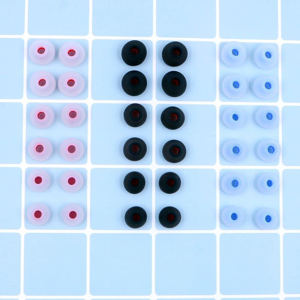 Hsthe Sea 36 Pcs Silicone Earbuds Replacement Tips, Earphone Ear Buds Tips, Earphone Eartips Replacement, Earphone Tips Earbud Noise Isolation Cover Caps Silicone for Earphones, 3 Colors, 3 Sizes