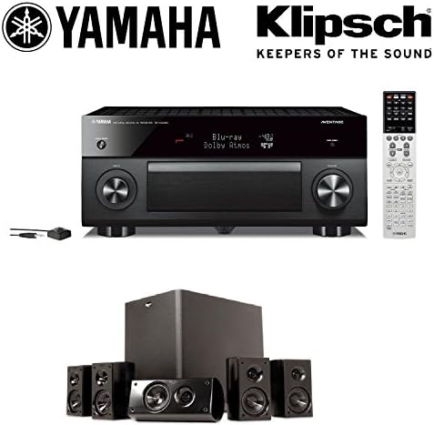 Yamaha RX-A2060BL 9.2 Channel Network AV Receiver + Klipsch HD 300 Compact 5.1 High Definition Theater System (Set of Six, Black) Bundle