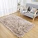 OJIA Deluxe Soft Fuzzy Fur Rugs Faux Sheepskin Shaggy Area Rugs Fluffy Modern Kids Carpet for Living Room Bedroom Sofa Bedside Decor(4 x 6ft, Light Coffee)
