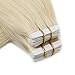 Full Shine Real Human Hair Tape in Extensions Blonde 14 Inch Brazilian Hair Double Sided Tape in Hair Extensions Color 60 Plantium Blonde Glue in Hair Extensions 100g Skin Weft Human Hair 40 Pcs