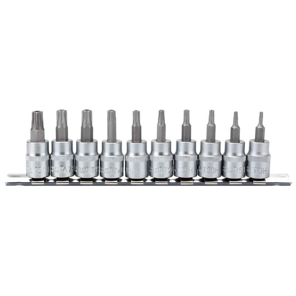 Draper 16332 TX-Star 3/8-Inch Square Drive Security 48 mm Socket Bit 10-Piece Set , Blue