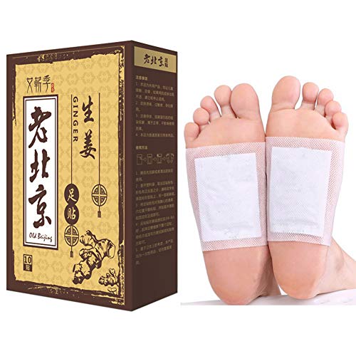 10Pcs/Box Ginger Extract Foot Pads Promote Blood Circulation Pain Relief Improve Sleep Bamboo Vinegar Foot Care Pads