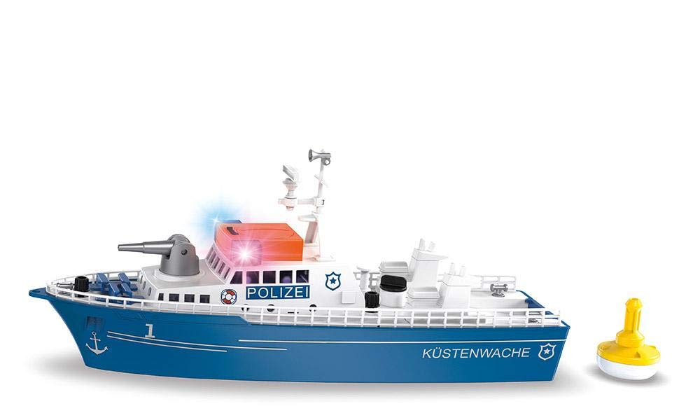 siku 5401, Police boat, Plastic, Blue,White, Water cannon, Light, Sound, Stern flap, Incl. buoy