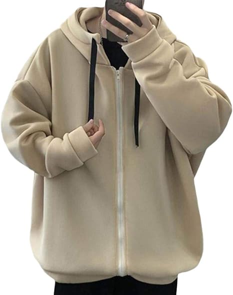 Amazon Bestmood パーカー メンズ ジップアップ ジャケット フード付き 長袖 ゆったり トレーナー スウェットカジュアル アウター ストリート系 オーバーサイズ フードパーカー 秋 トレーナー パーカー 通販