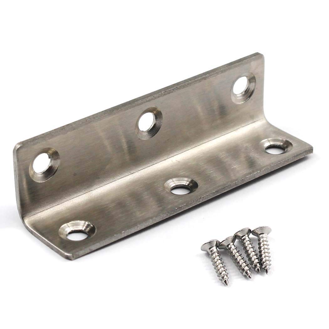 (10 Pieces) Angle Connector Corner Brackets Stainless Steel L Shape Brace Brackets for Wood Shelving 80x20x20mm