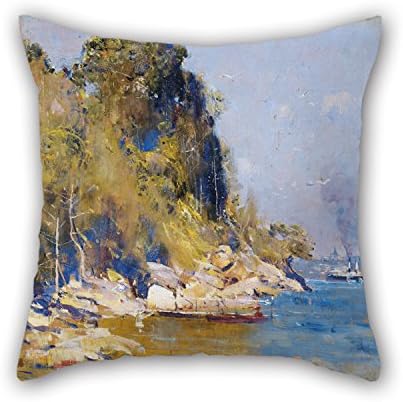 Cushion Covers Of Oil Painting Arthur Streeton - From My Camp (Sirius Cove) For Him Boys Valentine Home Valentine Home Office 18 X 18 Inches / 45 By 45 Cm(two Sides)