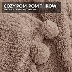 Sherpa Throw Blanket for Couch - 60x80, Beige with