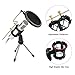 Eggsnow Microphone Shock Mount Clip Universal Mic Holder Stand + Hot Shoe Adapter Anti Vibration for AKG D230/ Senheisser ME66 /Rode NTG-2 /NTG-1/ Audio-Technica AT-875R