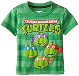 Extreme Concepts Little Boys' Turtles Group Shot Stripes Toddler T-Shirt, Green Stripes, 2T