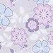 Grace Floral Fitted Crib Sheet - Large Floral Gray Print Cotton, Purple, Blue, Gray and White, Fully Elasticized, 8 in Deep Pockets, Fits Standard Crib Mattress 28 in x 52 in