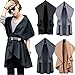 Bestdress Women's Solid Sleeveless Irregular Cape Coat