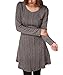 Mansy Womens Knitted Crewneck Sweater Dress Gray Medium