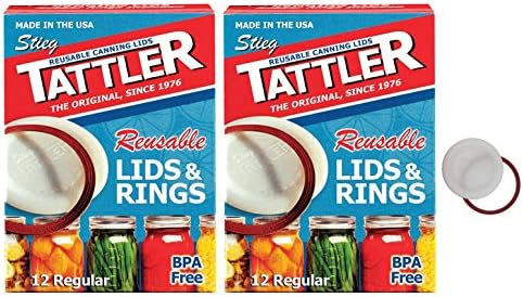 Tattler Reusable Regular Size Canning Lids 12 count - 2 Pack (Total 24 Lids)