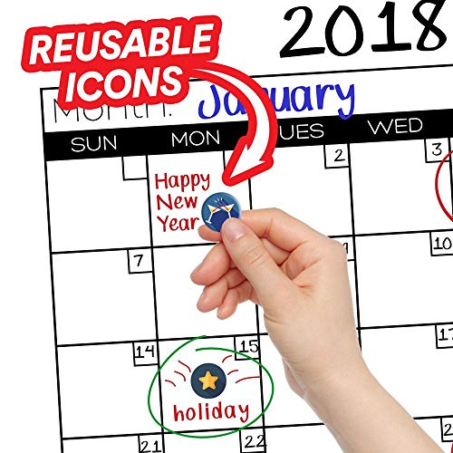 Large Dry Erase Wall Calendar - Premium Giant Reusable Yearly Calendar - Oversized Whiteboard Annual - //medicalbooks.filipinodoctors.org