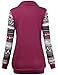 Faddare Women's Comfy Geometrical Print Long Sleeve Cowl Neck Pullover Sweatshirts Tops