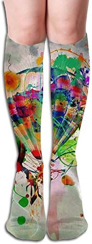 Watercolour Hot Air Balloons Over-the-Calf Tube Compression Socks Long Dress Training Socks Crew Athletic Sport Soccer Socks