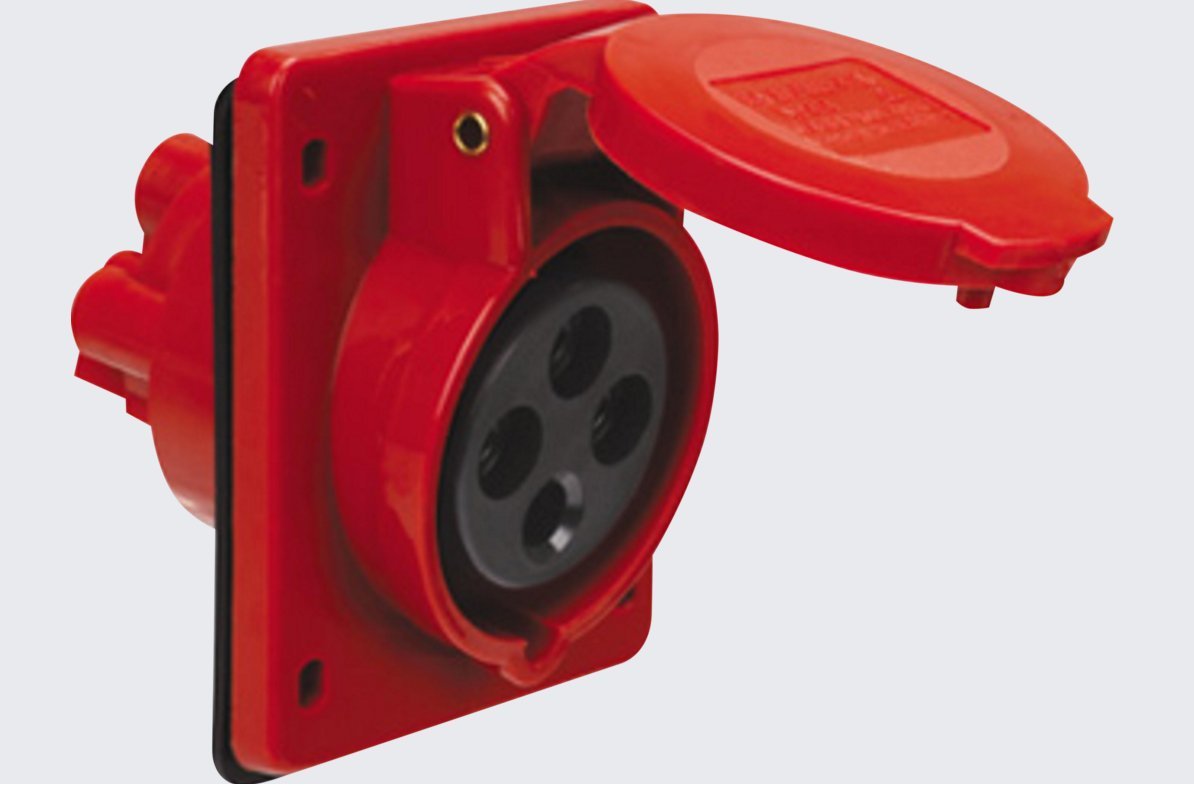 Knightsbridge INAV0018 415 V IP44 32 A Angled Panel Mount Socket