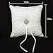 Adeeing Floral Rhinestone Lace Bridal Wedding Ring Pillow Jewelry Bearer White Cushion Holder,6 x 6 Inch