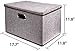Large Linen Fabric Foldable Storage Container [2-Pack] with Removable Lid and Handles,Storage bin box cubes Organizer - Gray For Home, Office, Nursery, Closet, Bedroom, Living Room