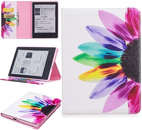 GNT Case for All-New Kindle E-Reader (8th Generation 2016), Premium PU Leather Wallet Flip Stand Case Cover for Amazon All-New Kindle (6 inch Display, 8th Gen 2016 Release)(Sunflower)
