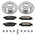 PowerStop Rear Brake Kit For 2014-2018 Chevy Silverado 1500, 2015-2020 Suburban, 2014-2018 GMC Sierra 1500, 2015-2020 Yukon - Drilled & Slotted Disc Rotors with Ceramic Brake Pads Replacement, K6562