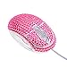 Eco-Fused USB Optical Computer Mouse with Crystal Bling Rhinestone Design with Retail Packaging (Pink Rhinestones)