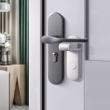 EUDEMON Childproof Door Lever Lock White 2 Pack - Easy Adhesive Installation