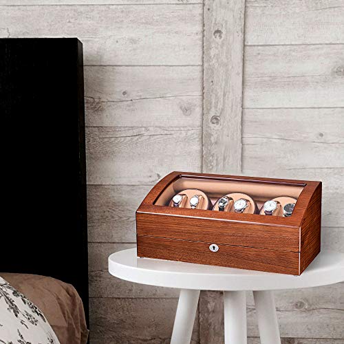 JQUEEN Automatic Watch Winder with Quiet Motor, Six Winding Spaces 7 Storages Spaces - Thumbnail 6