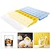 Adoric 2 Pack Easy Release Silicone Ice Cube Trays with Lids, 21 Shaped Cubes Each with Cover, Easy Release Rubber Ice Block Molds for Whisky, Cocktail, Bourbon (Blue & Yellow)