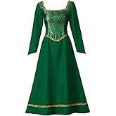 Saniplaycos Princess Cosplay Dress Green Outfits Fancy Halloween Costumes for Women