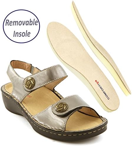 Comfortiya Women's Sharon Bronze Leather Casual Slingback Sandal Size 40 M EU / 9-9.5 B(M) US