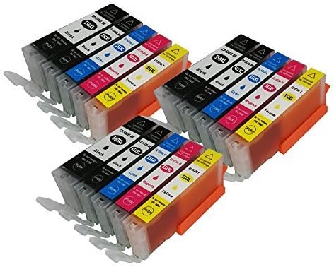 Bosumon Compatible Ink Cartridges PGI-550 CLI-551 for Canon Ip7250 Mg5450 Mx725 with Chip,15 Pack