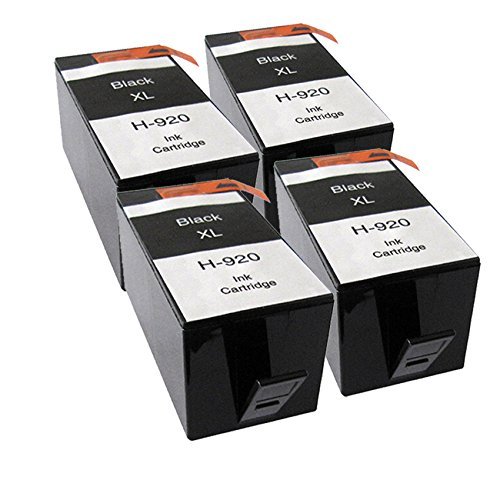 4 XL BLACK Non Oem ink Cartridges To replace HP 920XL (CD975AE) High Capcity with Chip and level indicator Compatible with:HP Officejet 6000, 6000 Wireless, 6500 E709a, 6500 Wireless E709n, 6500A E710a, 6500A Plus E710n, 7000, 7500A E910a, 7500A E910c, 7500A Wide Format E910a by BVH Direct