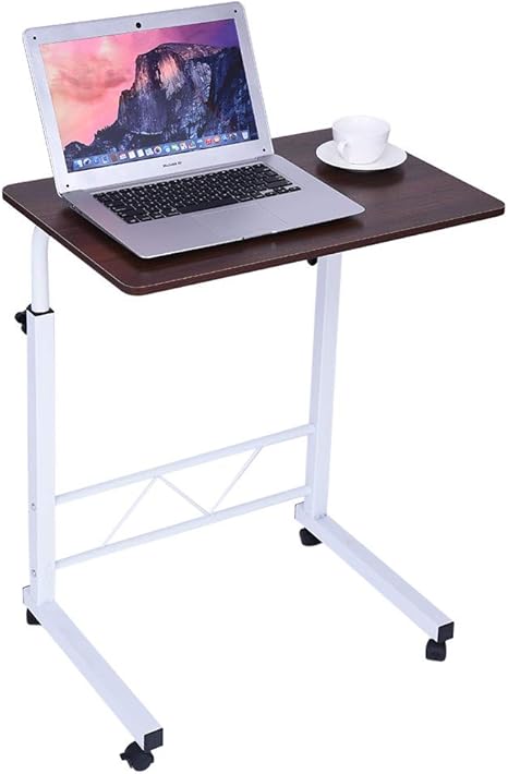 Amazon Com Micozy Computer Desk Household Portable Laptop Stand For Bed Sofa Folding Bedside Table Can Be Lifted And Adjustable Movable W Wheels Home Office 23 6 X15 5 Red Kitchen Dining