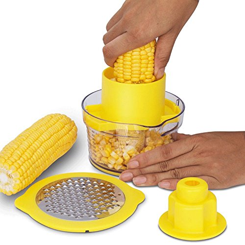 Cob Corn Stripper Kitchen Tools With Built-In Measuring Cup And Grater