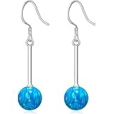 Opal Earrings for Women 925 Sterling Silver Elegant Dangle Drop Earrings Opal Jewelry Gifts for Women Mothers Day Gifts
