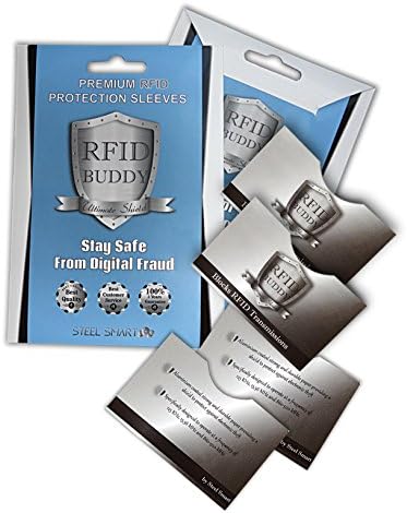 RFID Sleeves Preventing Identity Theft & Fraud - Pack of 4 Superior Quality Blocking Sleeves that Shield Radio Frequency ID - Tearproof & Waterproof - Fits Any Business Cards Holder, Wallet or Purse