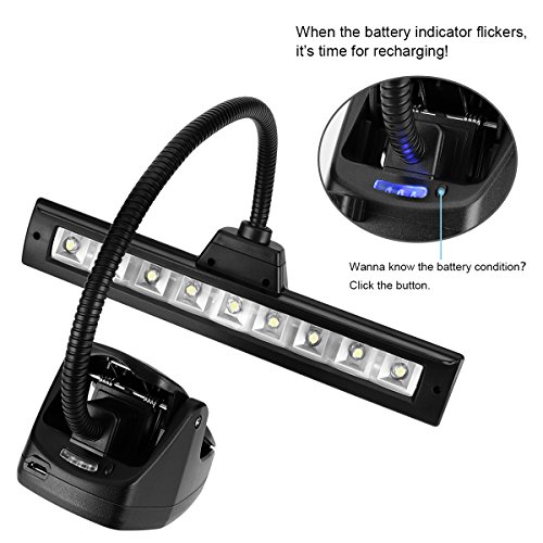 CeSunlight Clip on Reading Light, Rechargeable Battery ...
