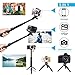 5-in-1 Selfie Stick 44 Inch, Hcomine Professional Extendable Tripod Stand for Smartphone/GoPro Cameras/DSLR Cameras with Removable Wireless Bluetooth Remote for Apple, Android (Black)