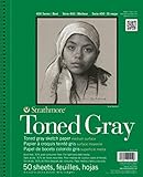 Strathmore 412-105 Spiral Toned Sketch Book 5.5"X8.5"-Gray 50 Sheets