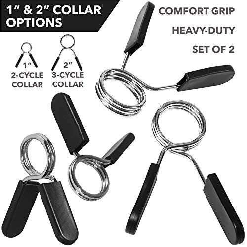 Day 1 Fitness Spring Clips, Set of 2 Your Choice 1” for Standard Bar