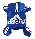 Scheppend Original Adidog Pet Clothes for Dog Cat Puppy Hoodies Coat Doggie Winter Sweatshirt Warm Sweater Dog Outfits, Blue Small