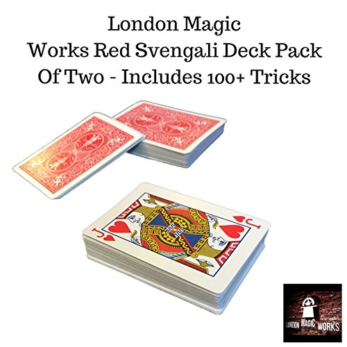 Red Svengali Deck Pack of Two; Includeds Over 100 Tricks - Two Decks That are Sure to Amaze